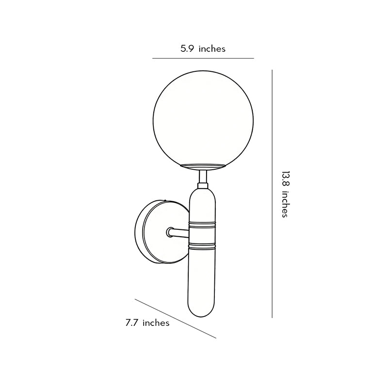 Elegant Wall Lamp with Marble Detail – Contemporary Gold Sconce