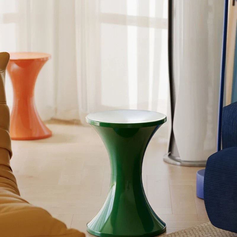 Lightweight Plastic Footstool – Versatile Modern Hourglass Side Table