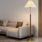 Elegant Standing Lamp with Handmade Rice Paper Shade – Japandi Style Floor Light for Living Areas