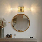 Elegant Gold-Finished Bath Wall Light with Blown Glass and IP44 Rating