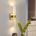 Elegant Gold-Finished Bath Wall Light with Blown Glass and IP44 Rating