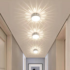 Modern Round Crystal LED Ceiling Light for Hallway Installation