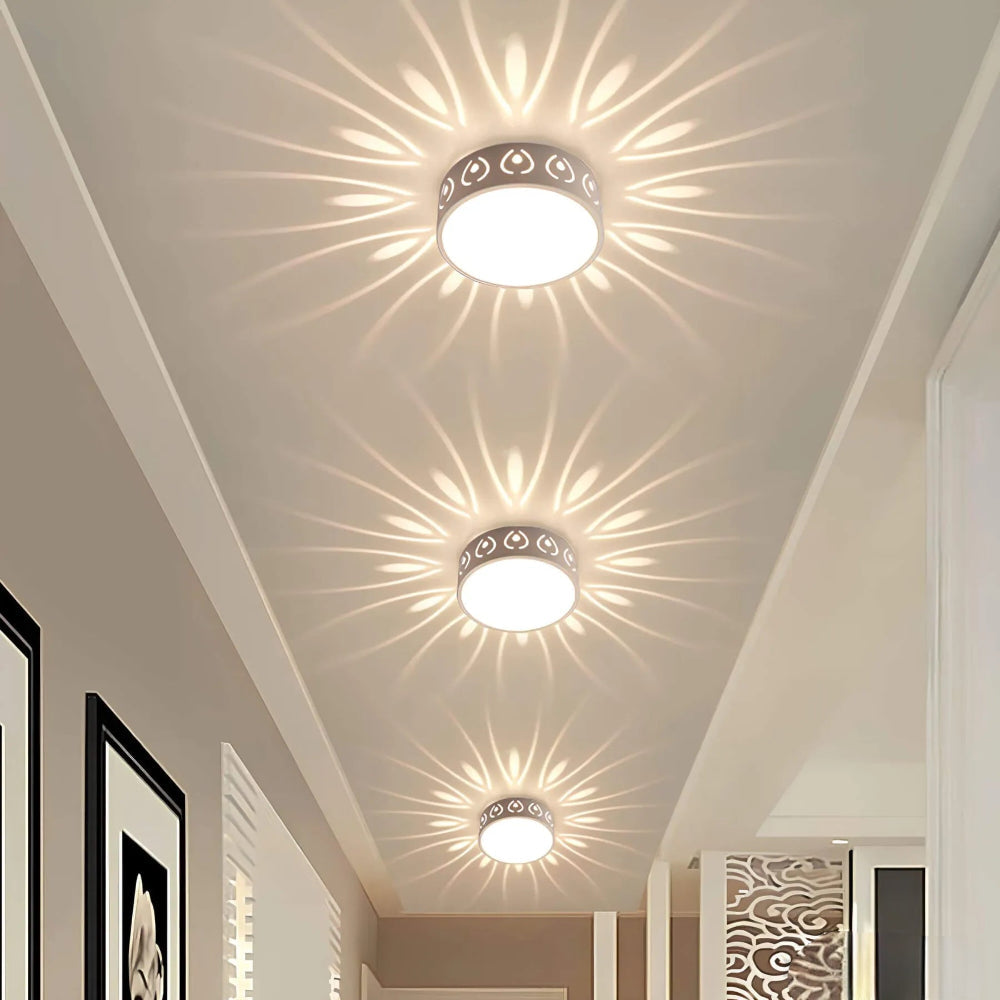 Modern Round Crystal LED Ceiling Light for Hallway Installation