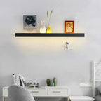 Chic LED Wall Light with Built-In Nightstand Shelf – Practical Illumination