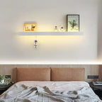 Chic LED Wall Light with Built-In Nightstand Shelf – Practical Illumination