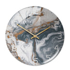 11.81-Inch Silent Wall Clock in Modern Marble Design – Acrylic Home Decor