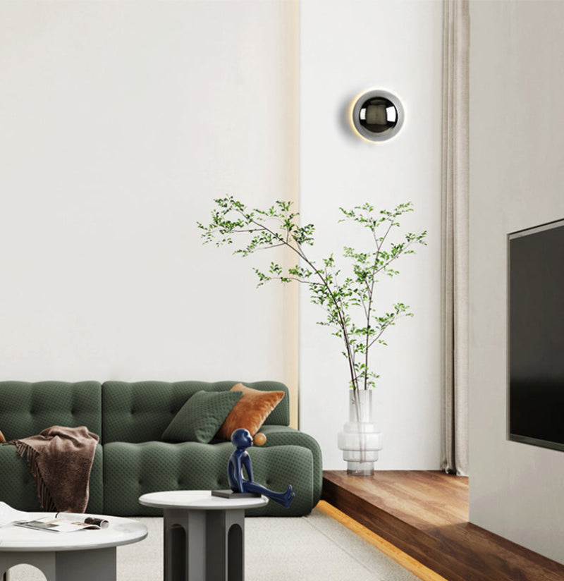 Hardwired LED Wall Lamp - Modern Metal Sconce in Black, Silver, Gold