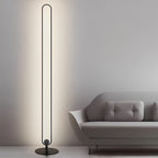 Black Metal Standing Lamp with Oval Shade – LED Floor Light in Minimalist Design
