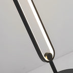 Black Metal Standing Lamp with Oval Shade – LED Floor Light in Minimalist Design