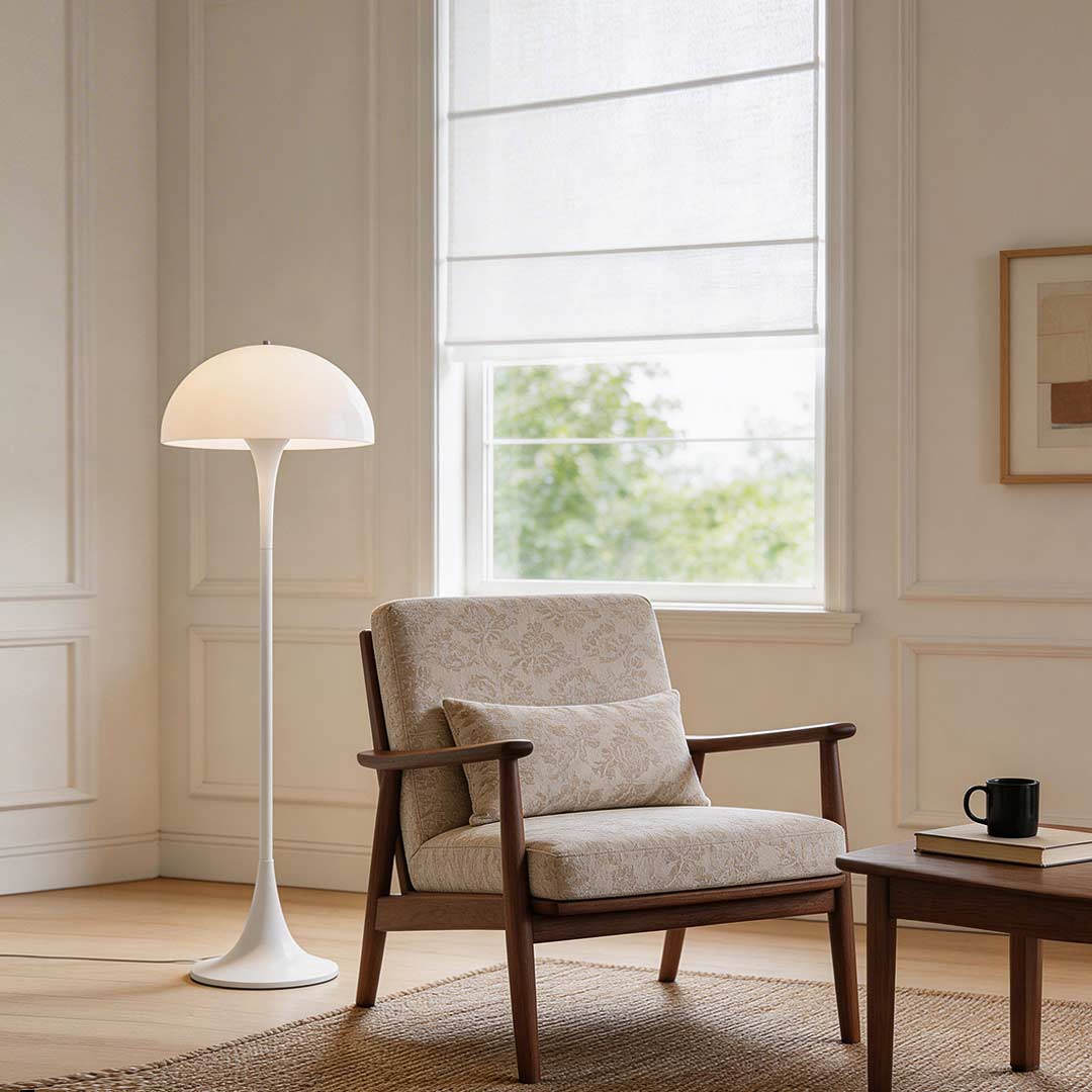 Dimmable Mushroom Floor Lamp – Three Color Temperature with Sleek Dome Shape