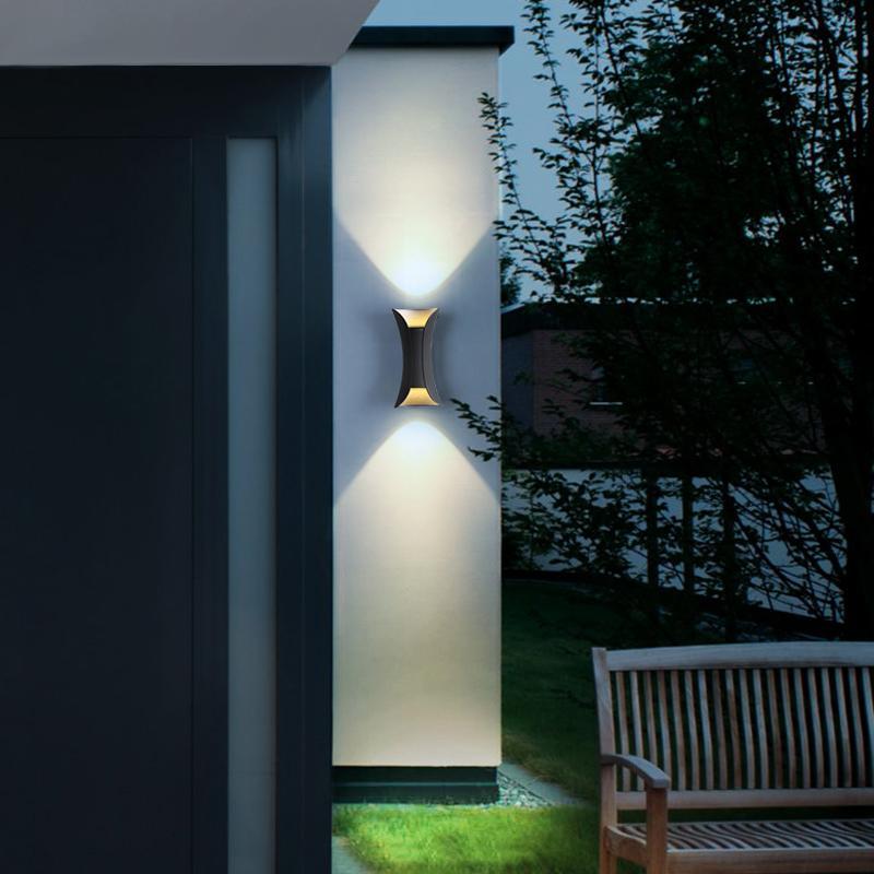 Curved Waterproof LED Wall Sconce for Outdoor Use – Up and Down Lighting