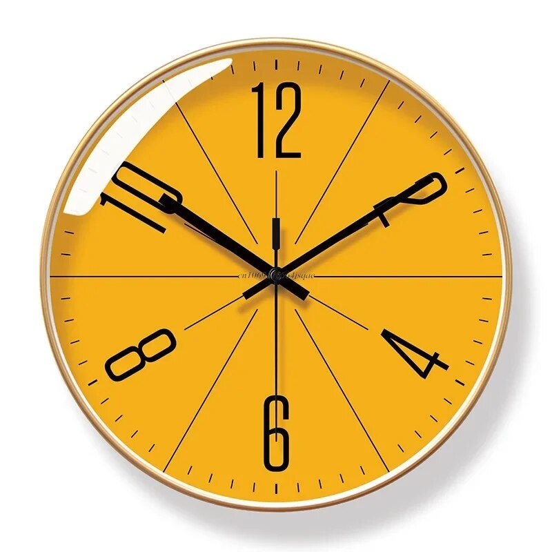 Scandinavian Style Wall Clock – Silent Quartz Movement, 11.81 inch Black & White