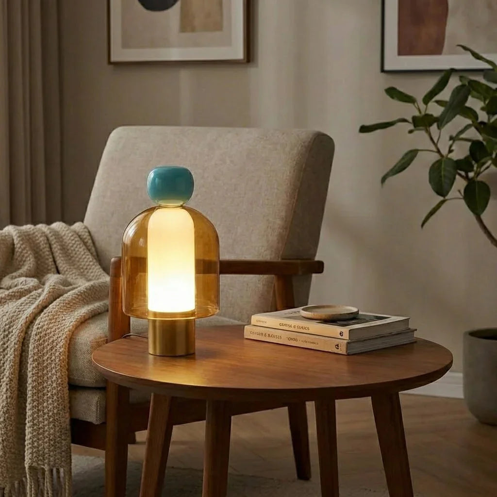 Rechargeable Cordless Table Lamp – Elegant Glass, Dimmable LED for Desk or Bedroom