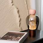 Rechargeable Cordless Table Lamp – Elegant Glass, Dimmable LED for Desk or Bedroom