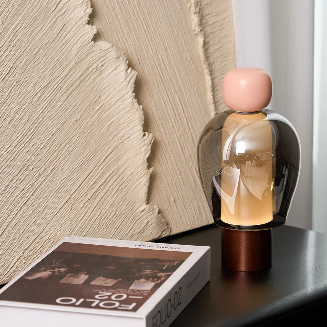 Rechargeable Cordless Table Lamp – Elegant Glass, Dimmable LED for Desk or Bedroom