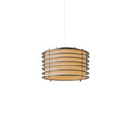 Beige Shade Adjustable Pendant Light – Contemporary Stainless Steel Fixture