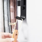 Matte Black Metal Towel Holder with 5 Adjustable Arms for Bathroom Organization
