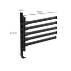 Matte Black Metal Towel Holder with 5 Adjustable Arms for Bathroom Organization