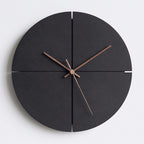 Silent Matte Black Wall Clock – Unique 11.81 inch Quadrant Decor for Home or Office