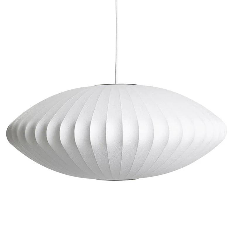 Contemporary White Hanging Light – Elegant Kitchen Pendant with Steel Frame and Gentle Glow