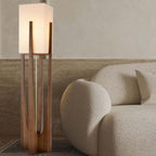 Adjustable LED Floor Lamp in Walnut – Stylish Wooden Design for Living Room