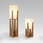 Adjustable LED Floor Lamp in Walnut – Stylish Wooden Design for Living Room