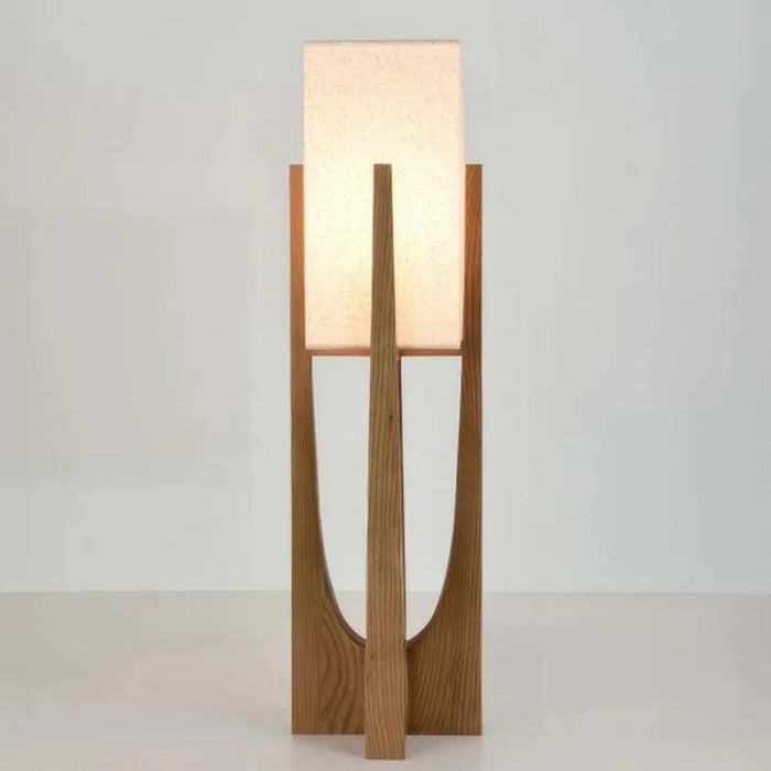 Adjustable LED Floor Lamp in Walnut – Stylish Wooden Design for Living Room