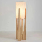 Adjustable LED Floor Lamp in Walnut – Stylish Wooden Design for Living Room
