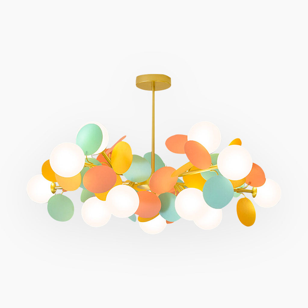 Contemporary Ceiling Fixture Featuring Several Opal Glass Spheres