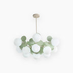 Contemporary Ceiling Fixture Featuring Several Opal Glass Spheres