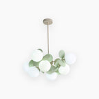 Contemporary Ceiling Fixture Featuring Several Opal Glass Spheres