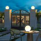 Outdoor Round Globe Lamp with Glass Shade and Black Housing