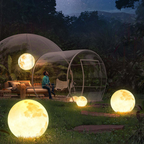 Gold Round Moon-Shaped Solar Garden Hanging Light