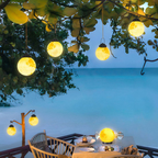 Gold Round Moon-Shaped Solar Garden Hanging Light