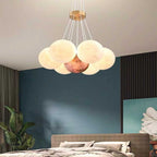 Globe Chandelier with Multiple Round Shades in Cluster Glass Design