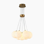Globe Chandelier with Multiple Round Shades in Cluster Glass Design