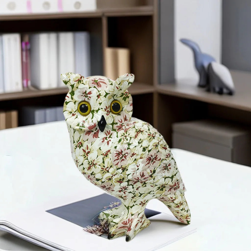 Ethereal Resin Wall Art – Serene Decorative Sculpture of Moonlit Owl