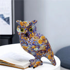 Ethereal Resin Wall Art – Serene Decorative Sculpture of Moonlit Owl