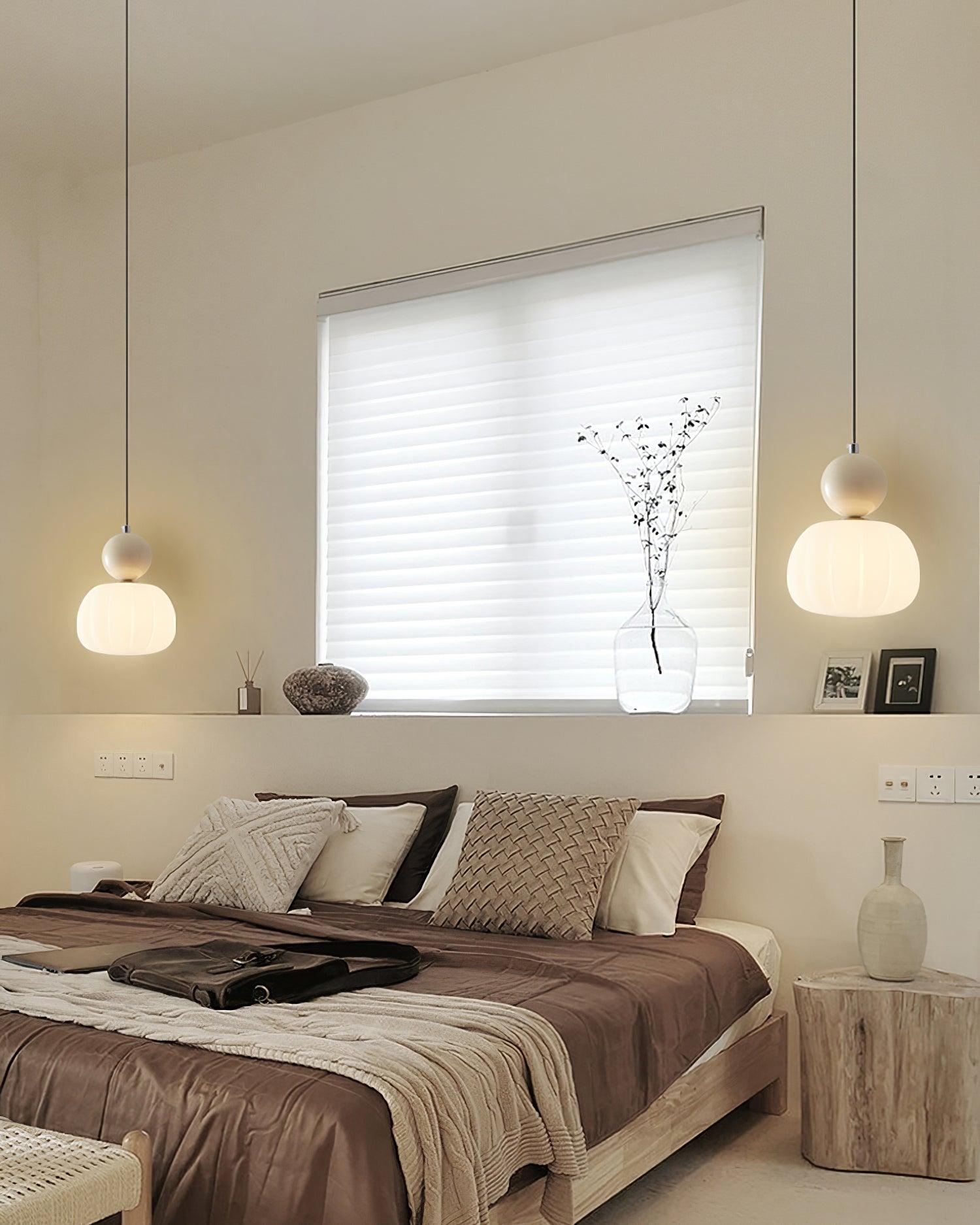 Round Acrylic Pendant Light with Organic Design
