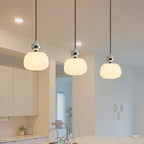 Round Acrylic Pendant Light with Organic Design