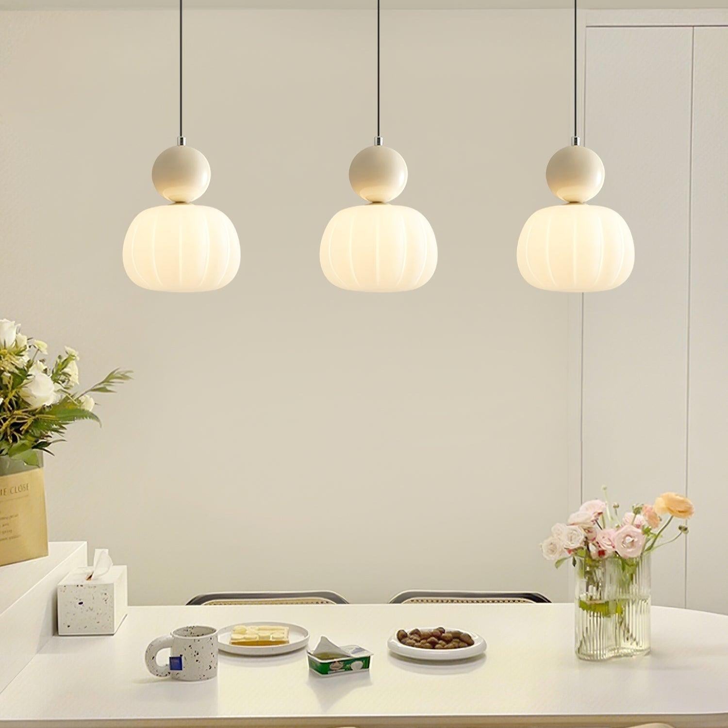 Round Acrylic Pendant Light with Organic Design