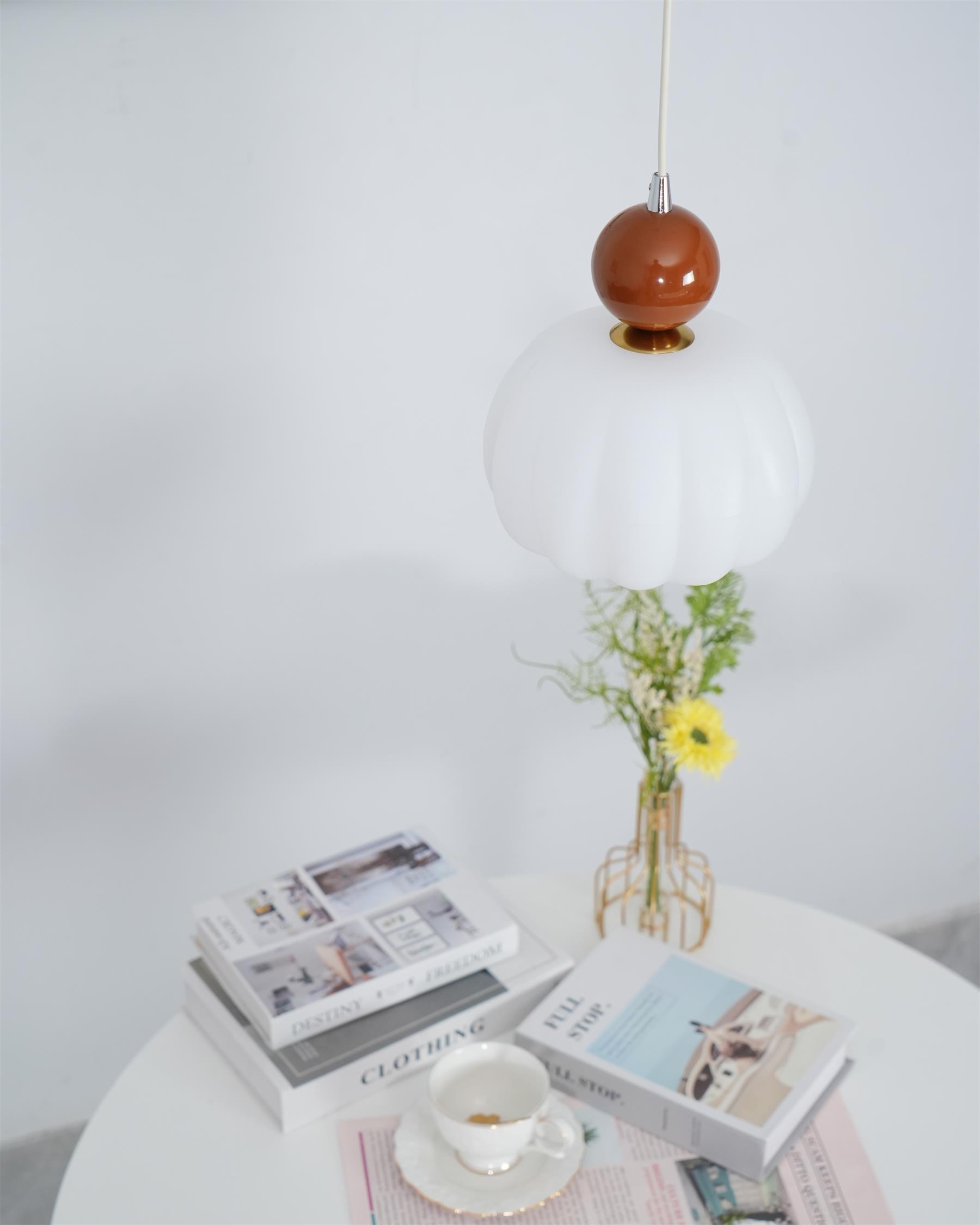 Round Acrylic Pendant Light with Organic Design
