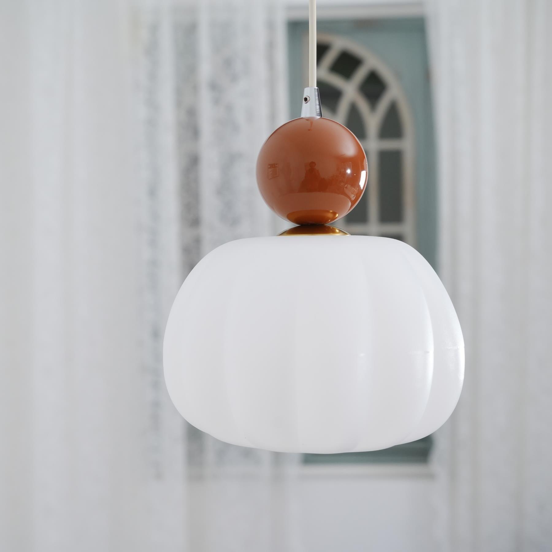 Round Acrylic Pendant Light with Organic Design