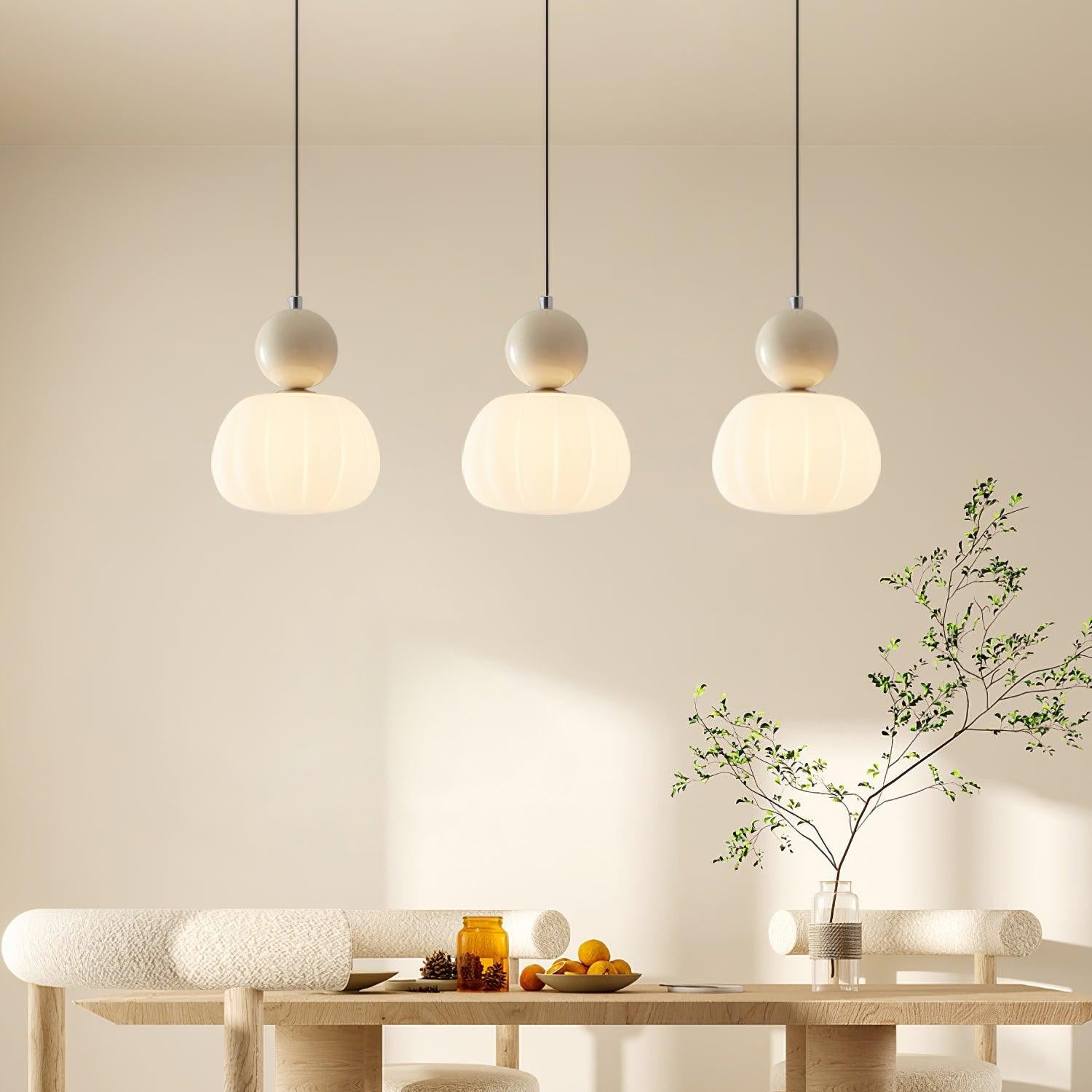 Round Acrylic Pendant Light with Organic Design