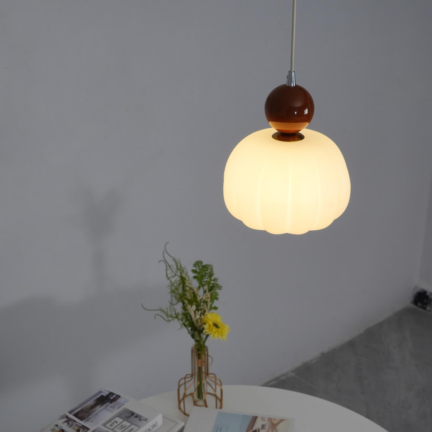 Round Acrylic Pendant Light with Organic Design