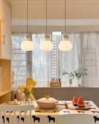 Round Acrylic Pendant Light with Organic Design