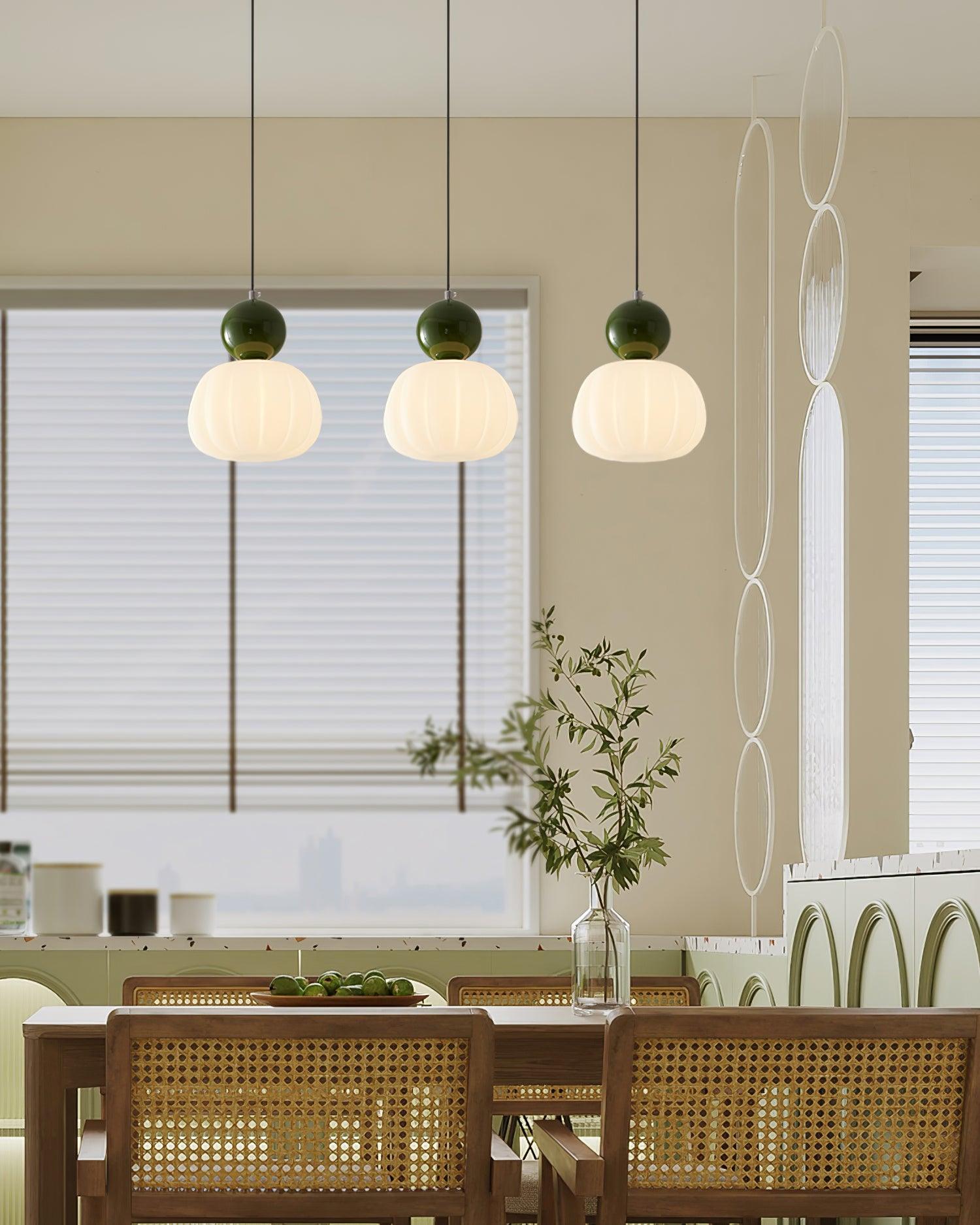 Round Acrylic Pendant Light with Organic Design