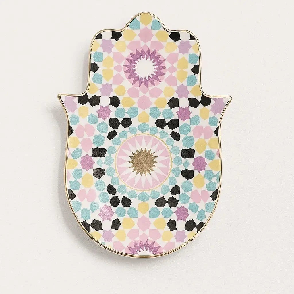 Vibrant Guardian Hand Ceramic Catch-All Tray