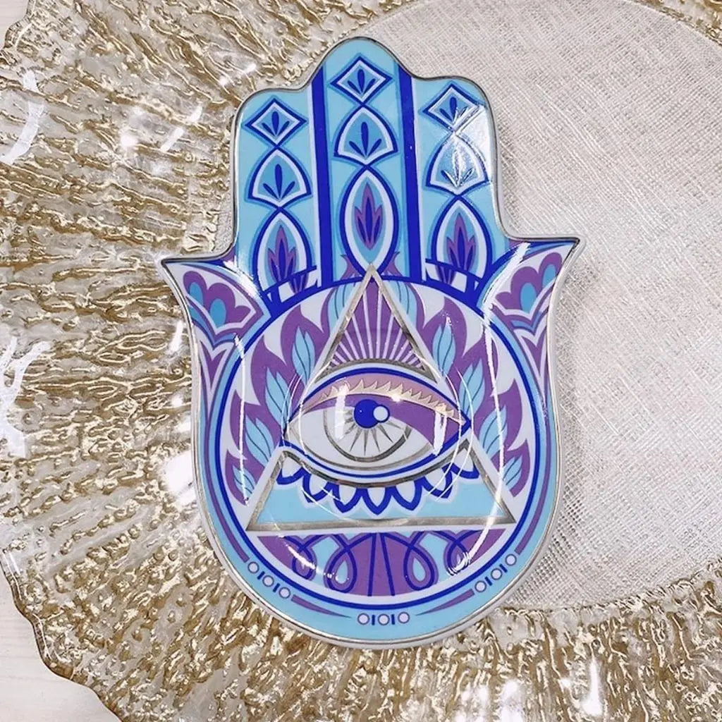 Vibrant Guardian Hand Ceramic Catch-All Tray