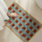Moroccan Patterned Non-Slip Bath Mat - Soft Fabric Design
